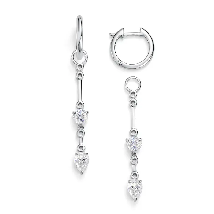 Серьги подвесные из серебра