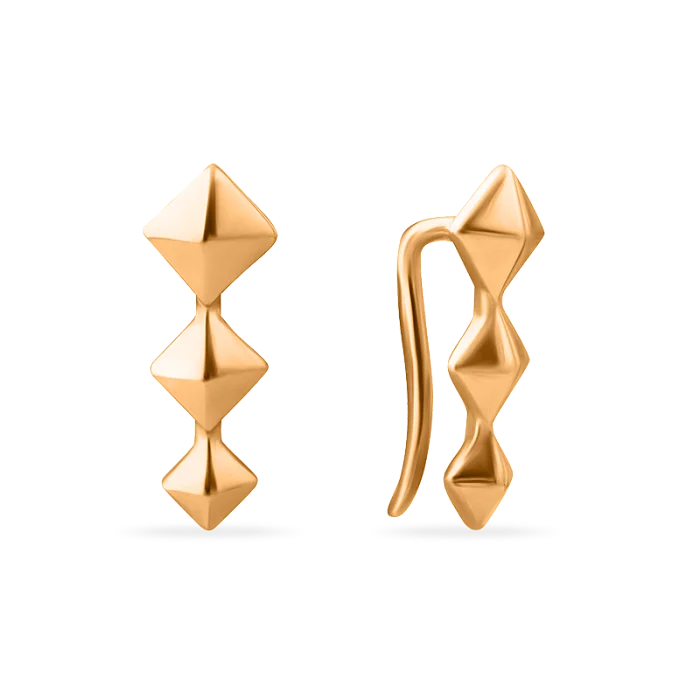 Серьги зажимы из красного золота