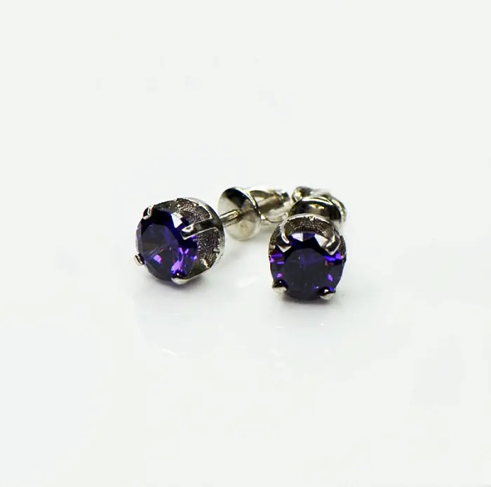 Серьги пуссеты из серебра
