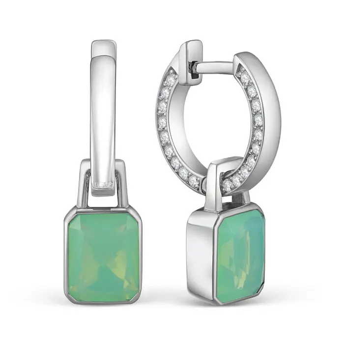 Серьги подвесные из серебра