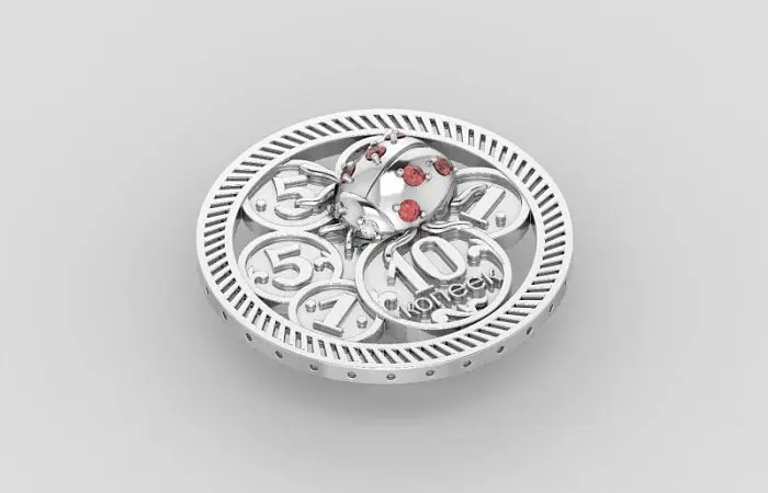 Монета "Божья коровка" СЧАСТЬЕ-М-005