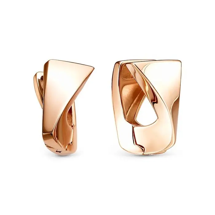 Серьги с английским замком из красного золота