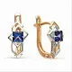 Серьги с английским замком из комбинированного золота