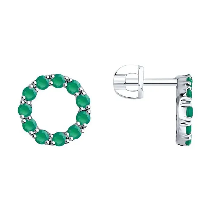 Серьги пуссеты из серебра