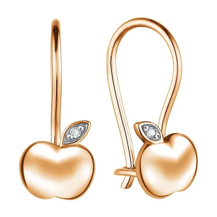 Серьги детские из позолоты вид 1