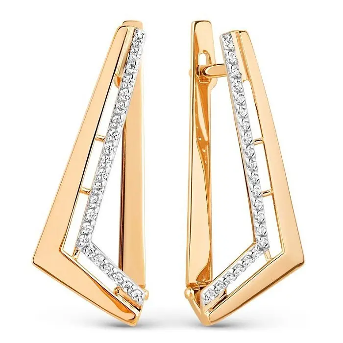 Серьги с английским замком из красного золота