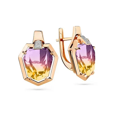 Серьги с английским замком из красного золота