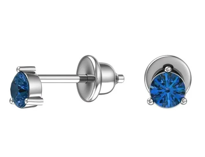 Серьги пуссеты из серебра вид 1