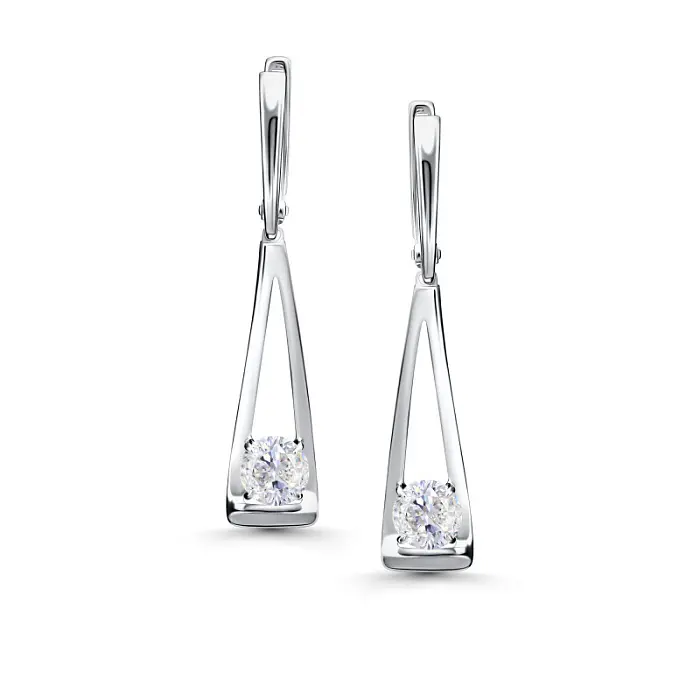 Серьги подвесные из серебра