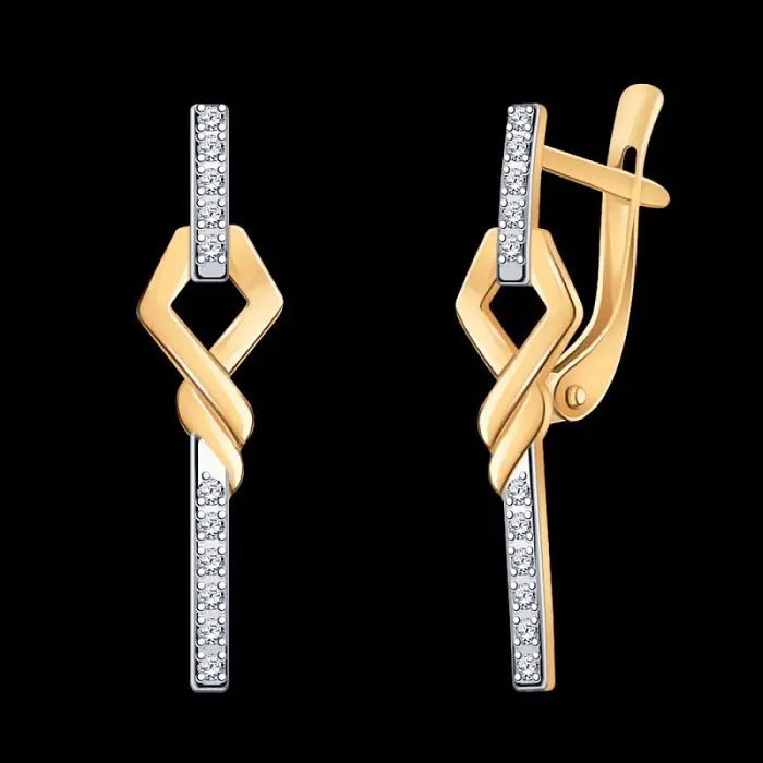 Серьги с английским замком из красного золота