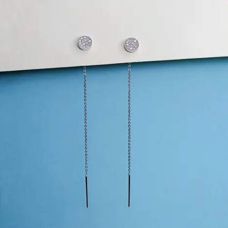 Серьги цепочки из серебра