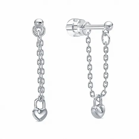 Серьги подвесные из серебра
