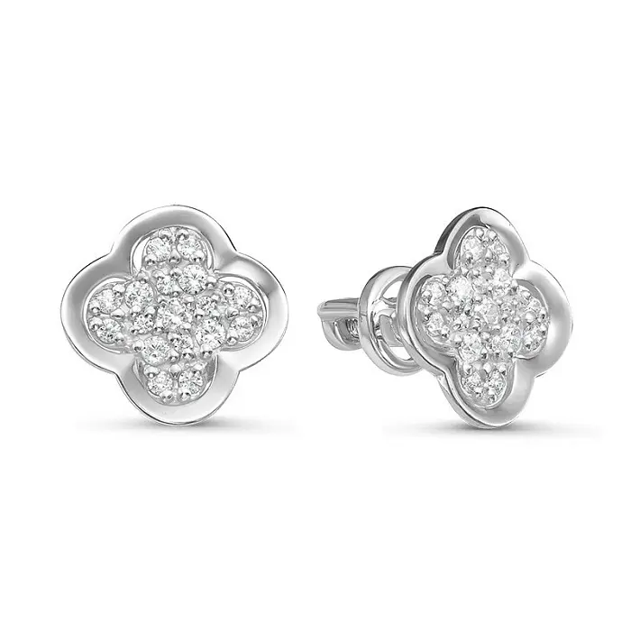 Серьги пуссеты из серебра