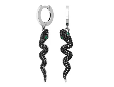 Серьги подвесные из серебра