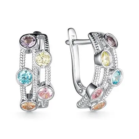Серьги с английским замком из серебра