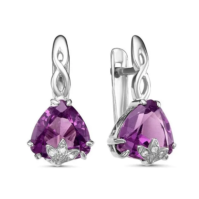 Серьги с английским замком из серебра