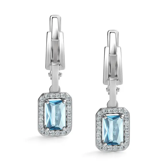 Серьги подвесные из серебра