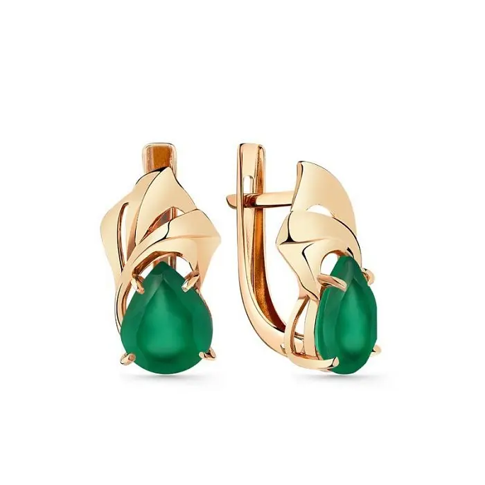 Серьги с английским замком из красного золота