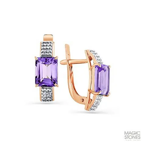 Серьги с английским замком из красного золота