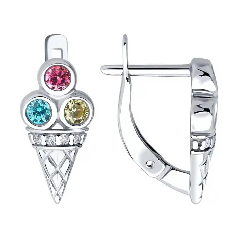Серьги детские из серебра