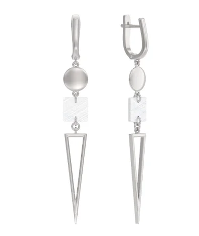 Серьги подвесные из серебра