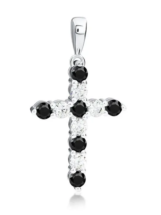 Подвеска декоративный крест из серебра