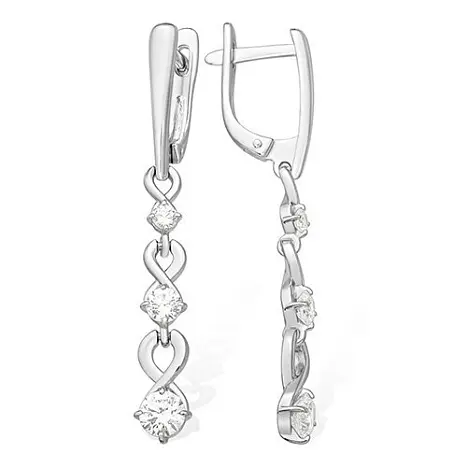 Серьги подвесные из серебра