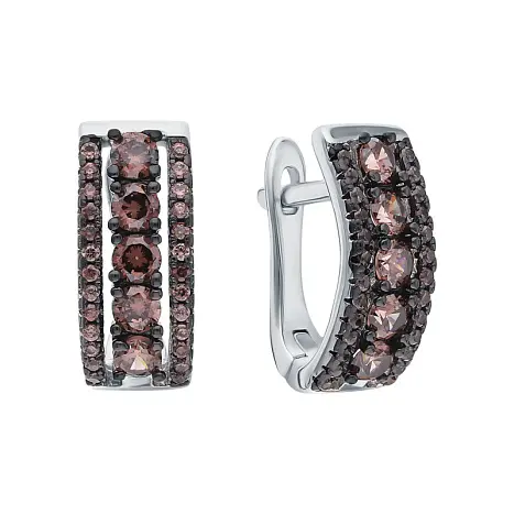 Серьги с английским замком из серебра