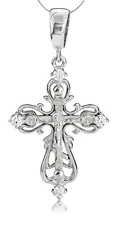 Подвеска крест из серебра