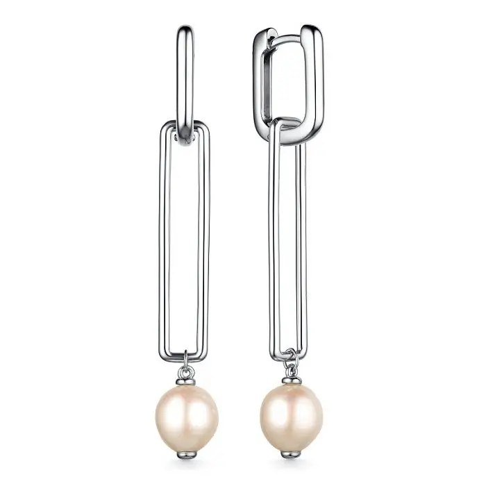 Серьги подвесные из серебра