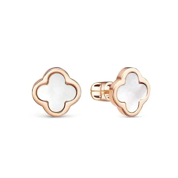 Серьги пуссеты из красного золота