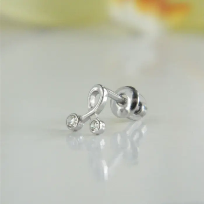 Серьги одиночные из серебра