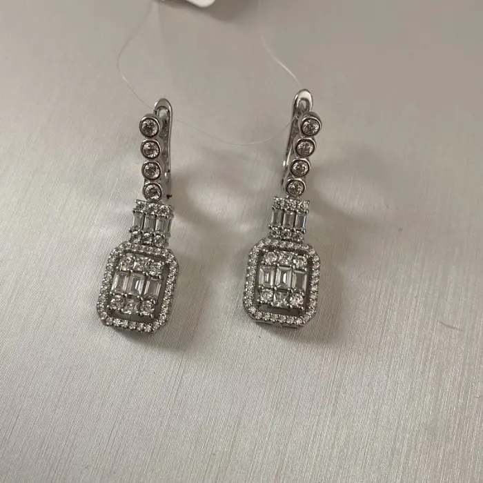 Серьги подвесные из серебра