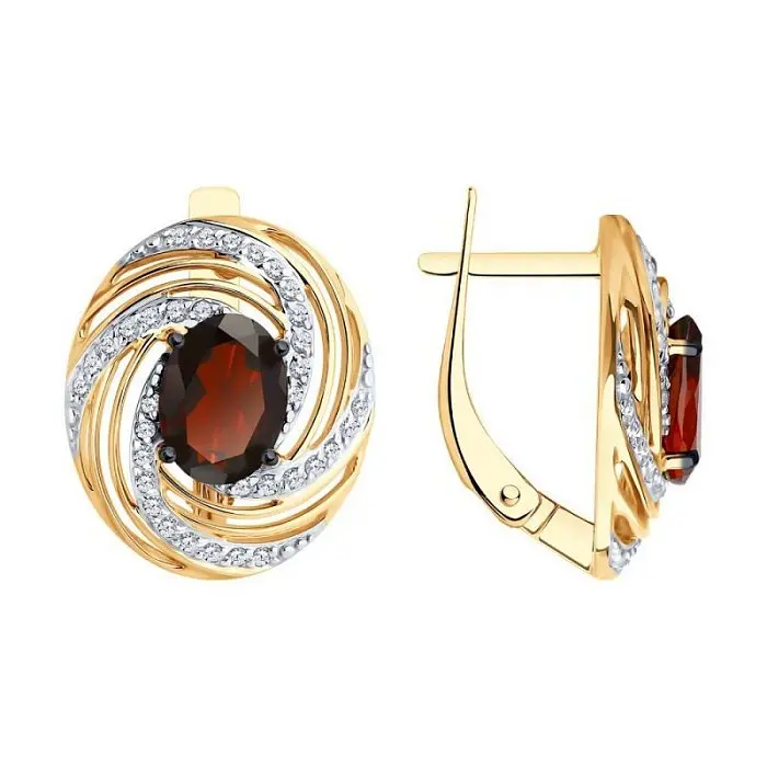 Серьги с английским замком из красного золота