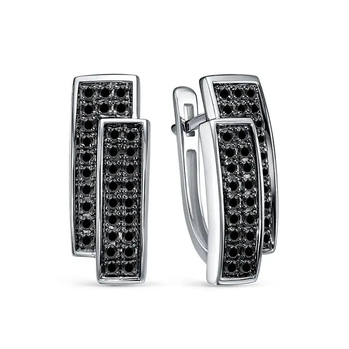 Серьги с английским замком из белого золота