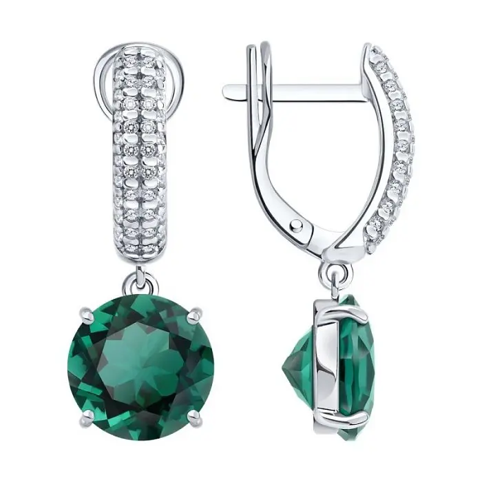 Серьги подвесные из серебра