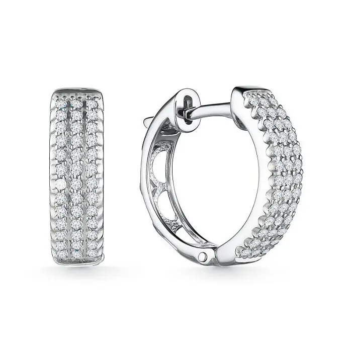 Серьги конго из белого золота