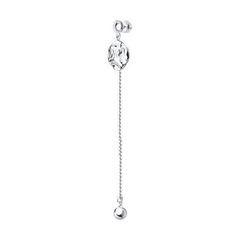 Серьги одиночные из серебра