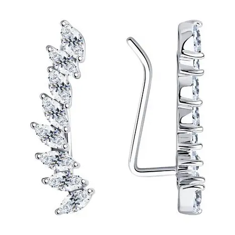 Серьги зажимы из серебра