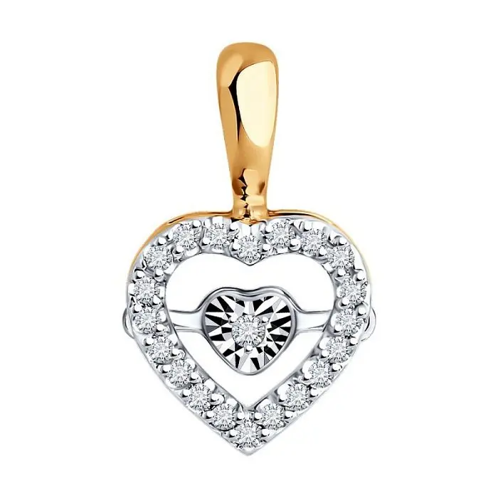 Подвеска бегунок из комбинированного золота