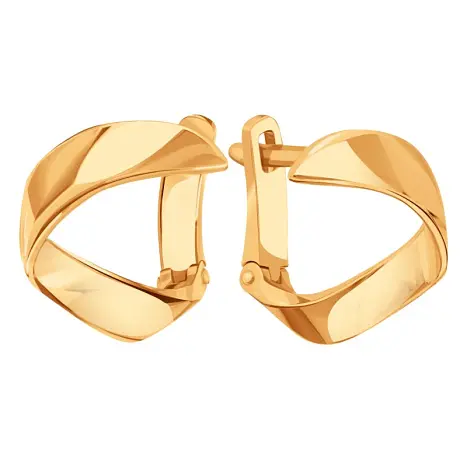 Серьги с английским замком из красного золота