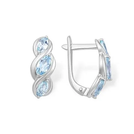Серьги с английским замком из серебра