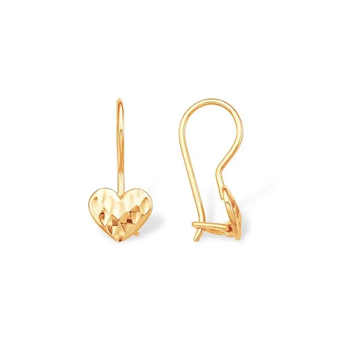 Серьги детские из красного золота