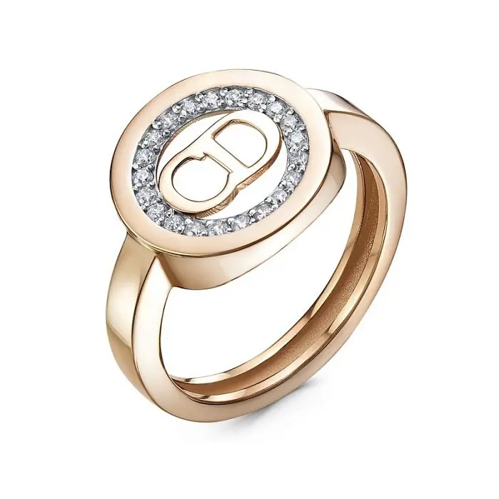 Кольцо декоративное из красного золота