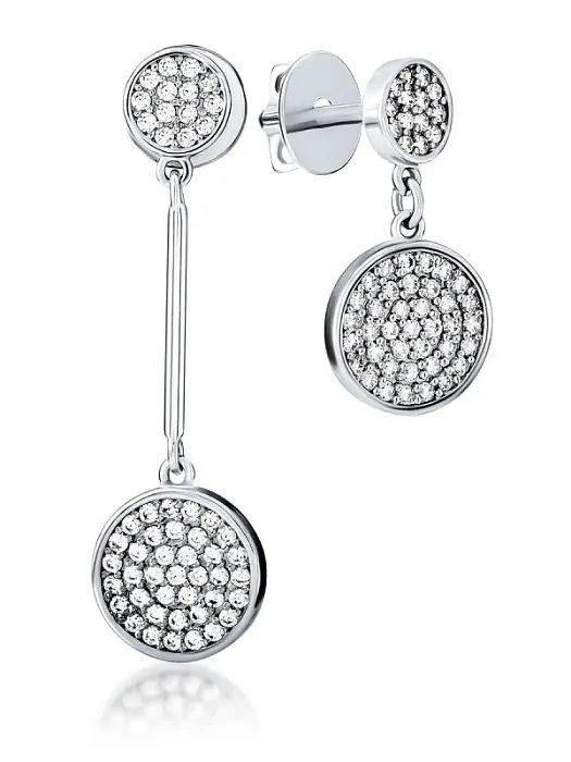 Серьги подвесные из серебра