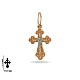 Подвеска крест из комбинированного золота