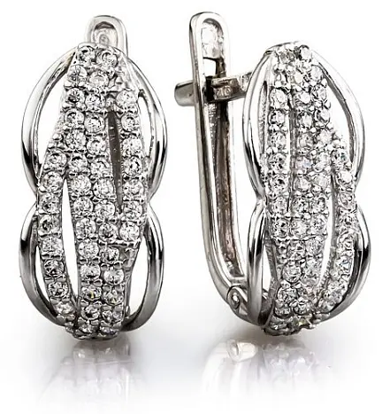 Серьги с английским замком из серебра