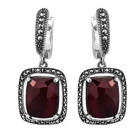 Серьги подвесные из серебра