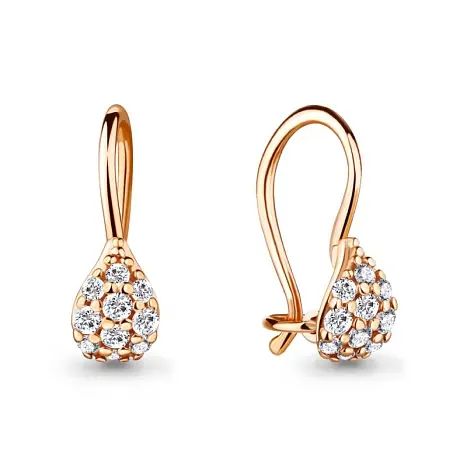 Серьги детские из красного золота