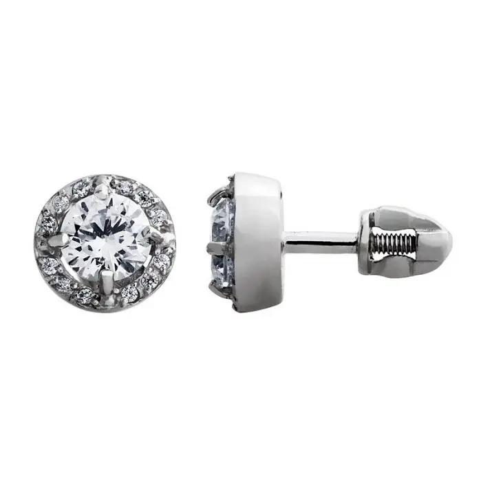 Серьги пуссеты из серебра